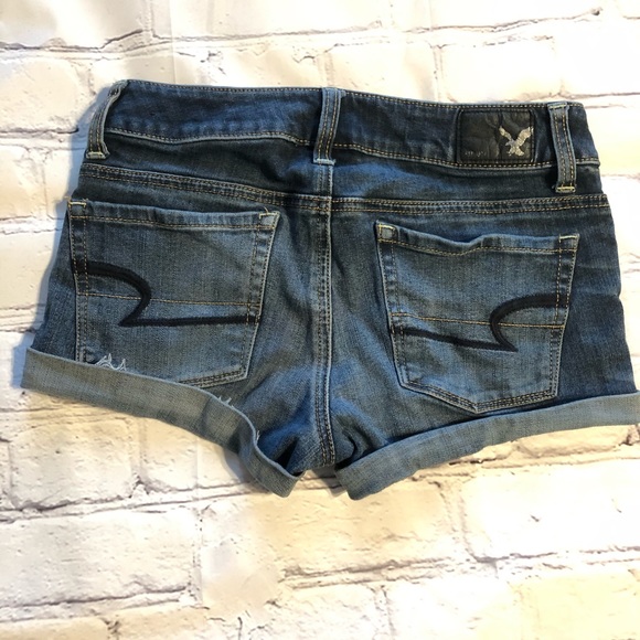 AE Shortie Denim Shorts Size 00 - Picture 2 of 3